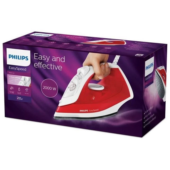 PHILIPS Fer a repasser EasySpeed GC1742/40, 2000W, Pressing 90 g/min,