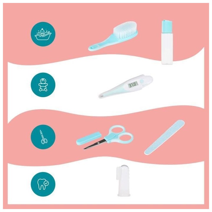 Babymoov Trousse de soin pour bébé, 6 Accessoires, avec Thermometre