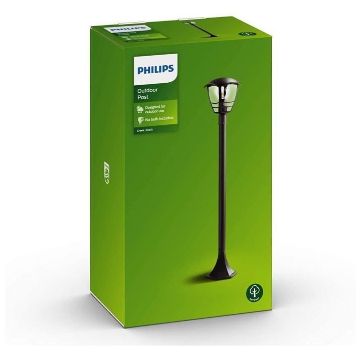 CREEK-Borne d'extérieur Métal H99,5cm Noir Philips