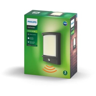 Applique murale PHILIPS Samondra - Détecteur infrarouge 1x12W - Anthr