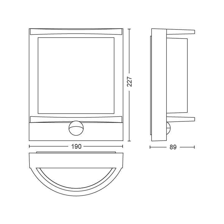 Applique murale PHILIPS Samondra - Détecteur infrarouge 1x12W - Anthr