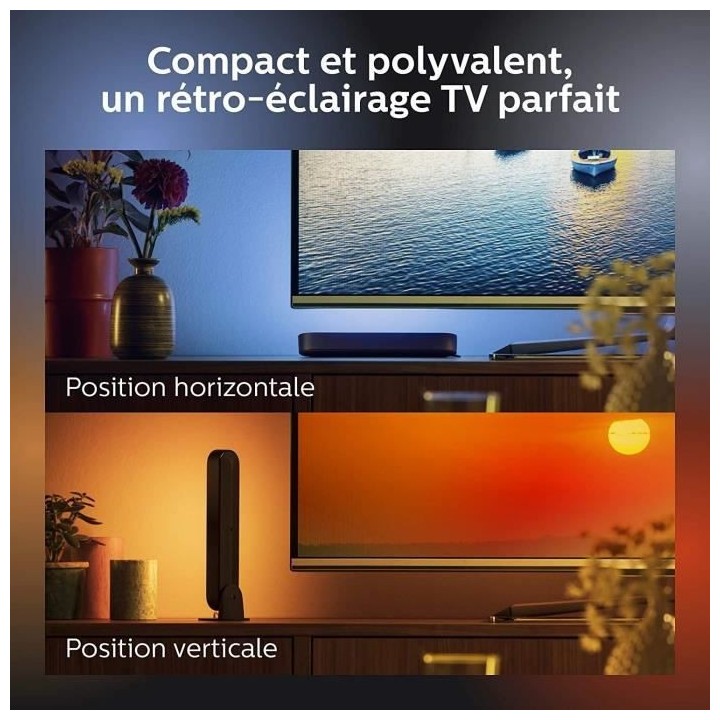 Philips Hue Play White & Color Ambiance, kit de base x 1, Blanc, fonct