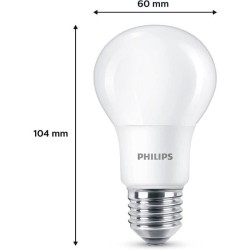 Philips, pack de 6 ampoules E27 LED 60W, blanc chaud