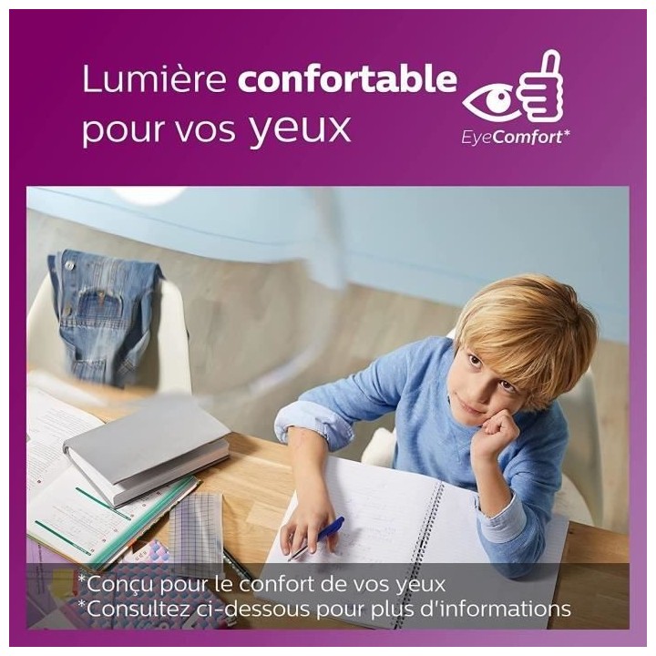 Philips, pack de 6 ampoules E27 LED 60W, blanc chaud