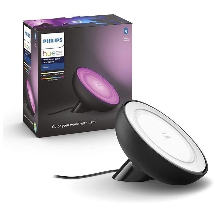 Philips Hue White & Color Ambiance, lampe Bloom, Noir, compatible Blue