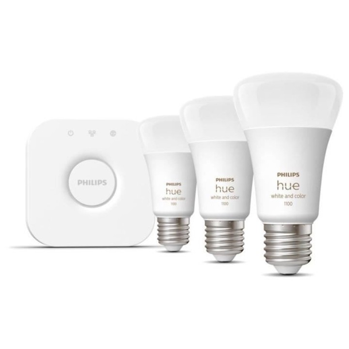 Philips Hue White and Color Ambiance, Kit de démarrage 3 ampoules E27