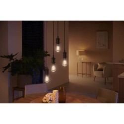 Philips Hue White Ambiance, ampoule LED connectée E27 Filament ST64, compatible Bluetooth, fonctionne avec Alexa, Google et Hom