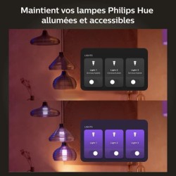 Philips Hue Module d'interrupteur mural, Pack de 2, Blanc, fonctionne avec Alexa, Google Assistant et Apple Homekit