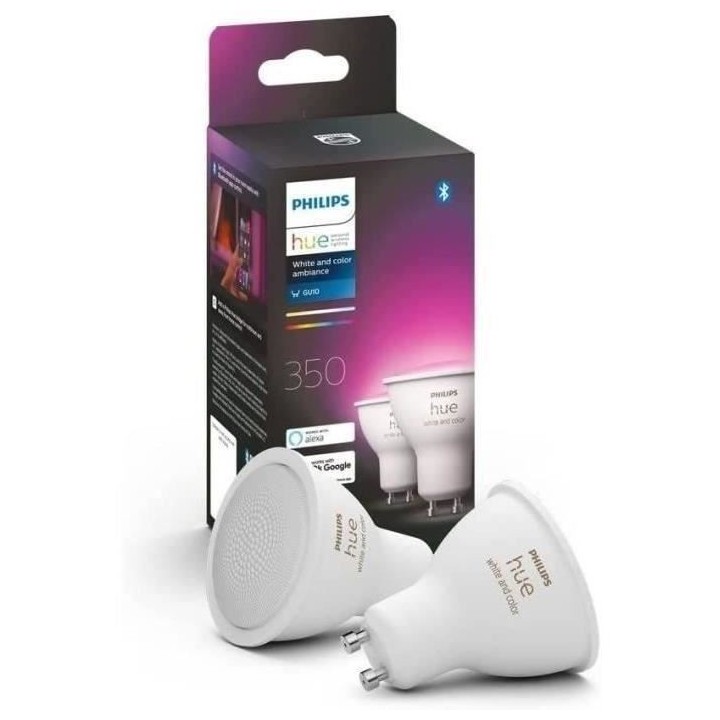 Philips Hue Ampoules LED Connectées White & Color Ambiance GU10, Blue