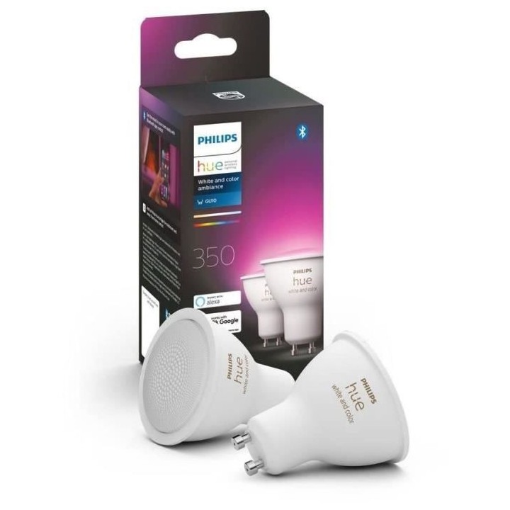 Philips Hue Ampoules LED Connectées White & Color Ambiance GU10, Blue