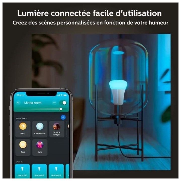 Philips Hue Ampoules LED Connectées White & Color Ambiance GU10, Blue