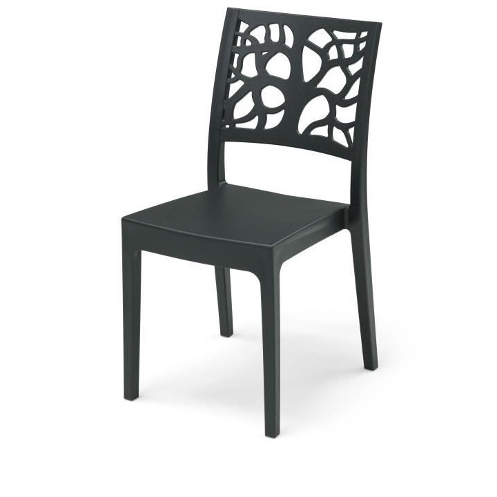 Lot de 4 chaises de jardin TETI ARETA - 52 x 46 x H 86 cm - Anthracite