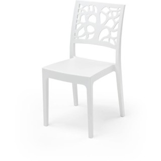 Lot de 4 chaises de jardin TETI ARETA - 52 x 46 x H 86 cm - Blanc