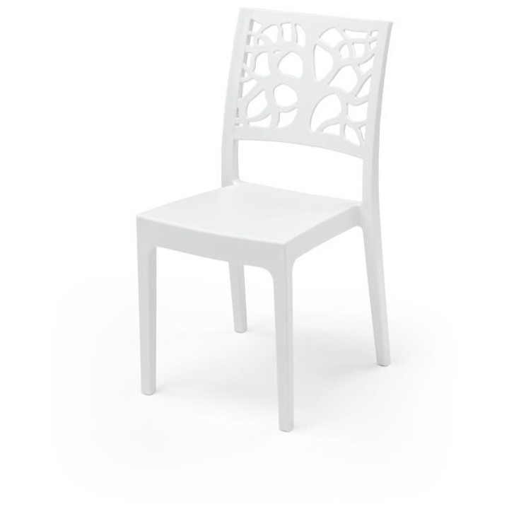 Lot de 4 chaises de jardin TETI ARETA - 52 x 46 x H 86 cm - Blanc