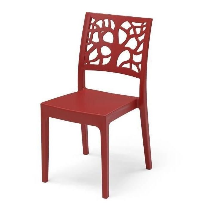 Lot de 4 chaises de jardin TETI ARETA - 52 x 46 x H 86 cm - Rouge
