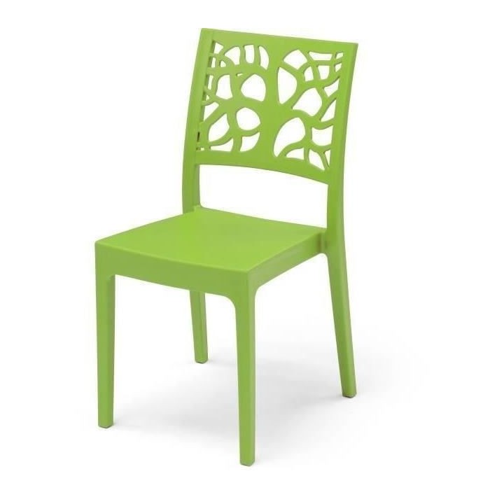 Lot de 4 chaises de jardin TETI ARETA - 52 x 46 x H 86 cm - Vert anis