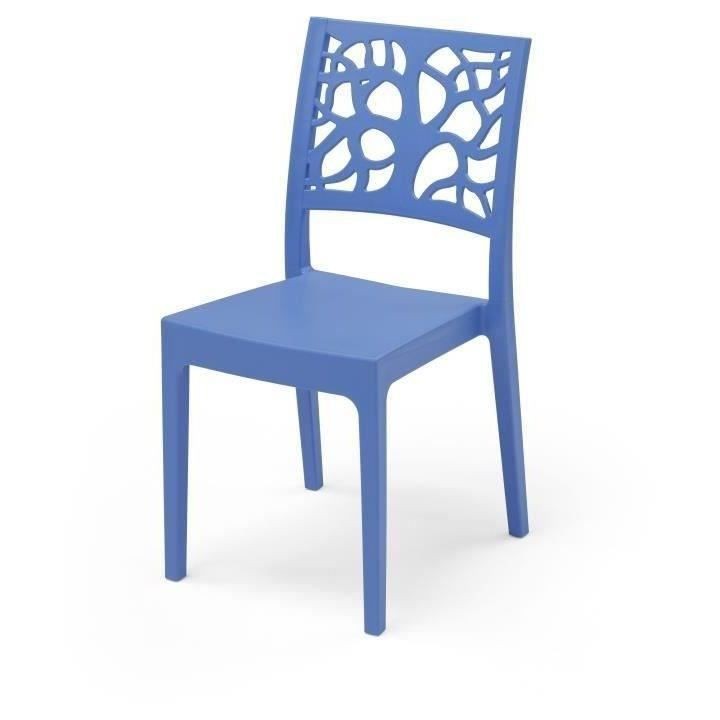 Lot de 4 chaises de jardin TETI ARETA - 52 x 46 x H 86 cm - Azur