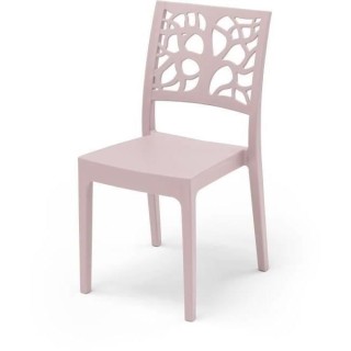 Lot de 4 chaises de jardin TETI ARETA - 52 x 46 x H 86 cm - Rose paste