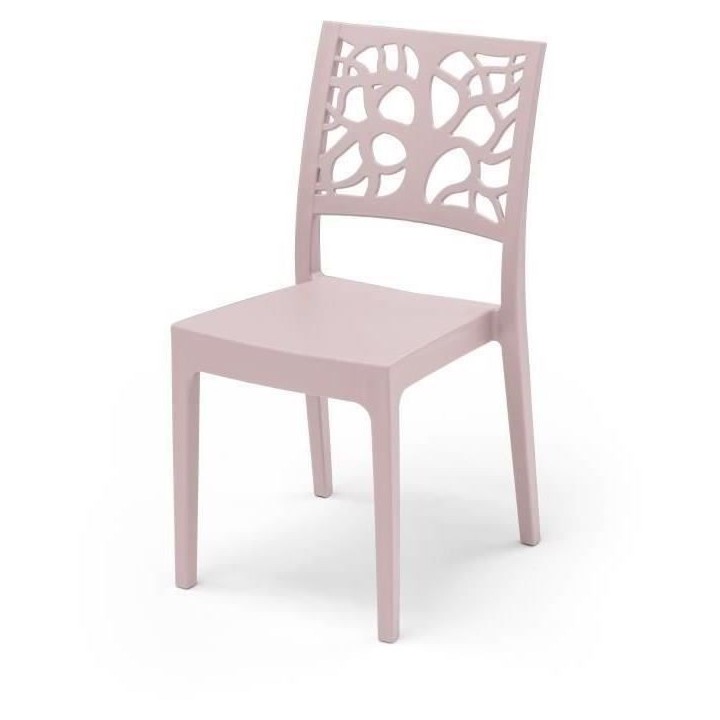 Lot de 4 chaises de jardin TETI ARETA - 52 x 46 x H 86 cm - Rose paste