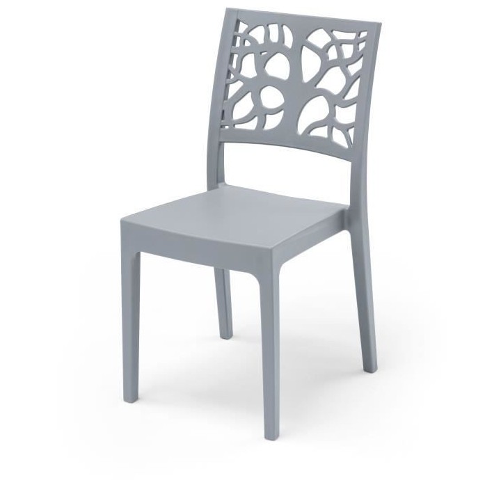 Lot de 4 chaises de jardin TETI ARETA - 52 x 46 x H 86 cm - Bleu aviat