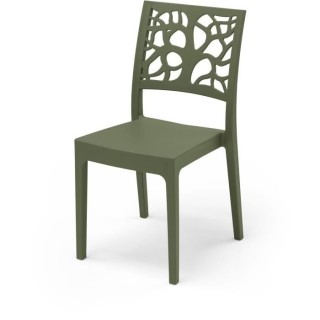 Lot de 4 chaises de jardin TETI ARETA - 52 x 46 x H 86 cm - Vert olive