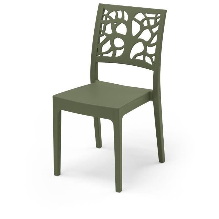 Lot de 4 chaises de jardin TETI ARETA - 52 x 46 x H 86 cm - Vert olive