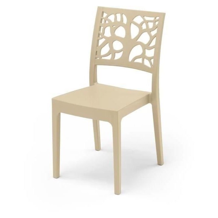 Lot de 4 chaises de jardin TETI ARETA - 52 x 46 x H 86 cm - Sable