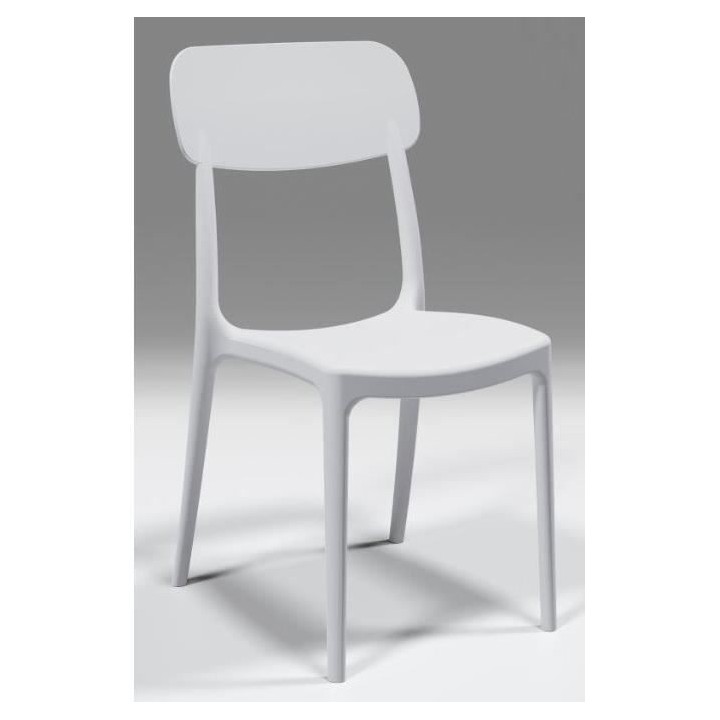 Lot de 4 chaises de jardin CALIPSO ARETA - 53 x 46 x H 88 cm - Blanc