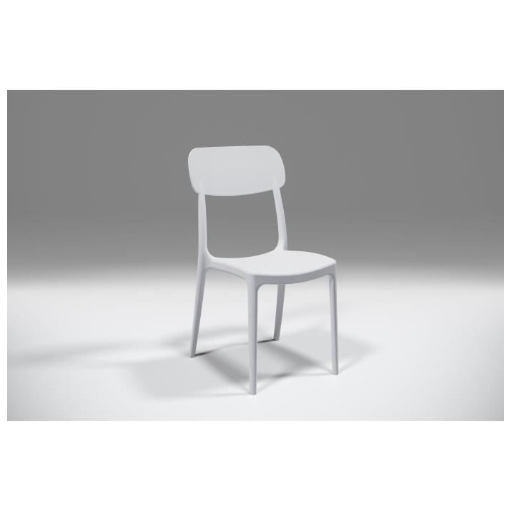 Lot de 4 chaises de jardin CALIPSO ARETA - 53 x 46 x H 88 cm - Blanc