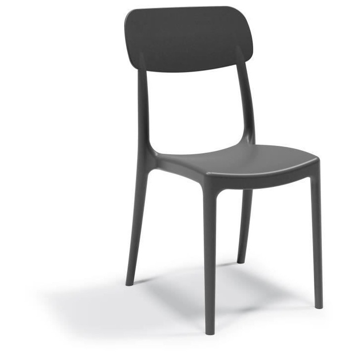 Lot de 4 chaises de jardin CALIPSO ARETA - 53 x 46 x H 88 cm - Noir