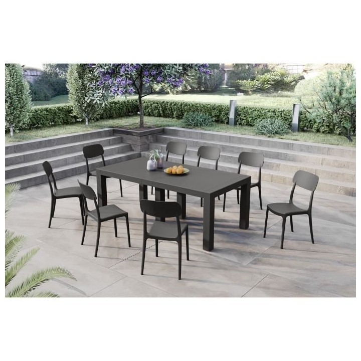 Lot de 4 chaises de jardin CALIPSO ARETA - 53 x 46 x H 88 cm - Noir