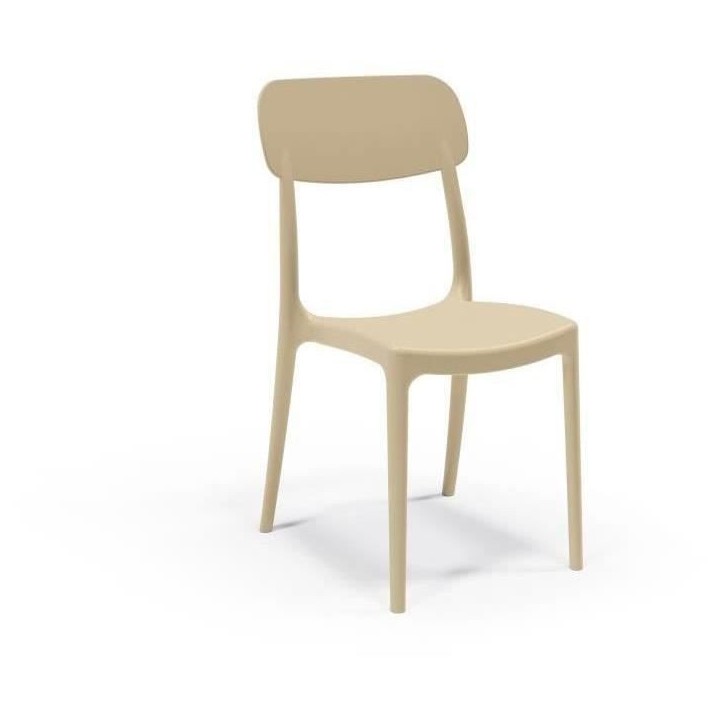 Lot de 4 chaises de jardin CALIPSO ARETA - 53 x 46 x H 88 cm - Sable