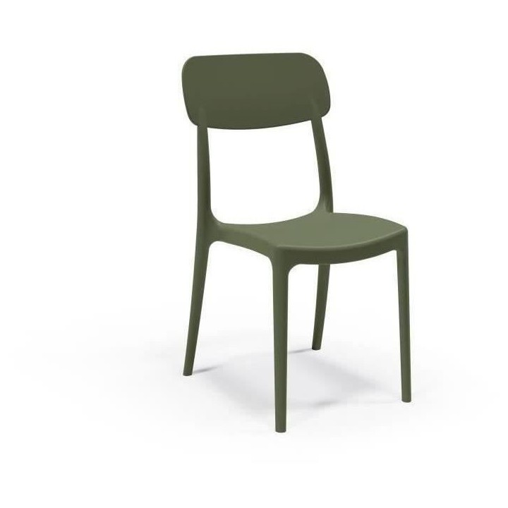 Lot de 4 chaises de jardin CALIPSO ARETA - 53 x 46 x H 88 cm - Olive