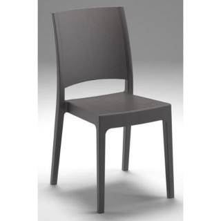 Lot de 4 chaises de jardin FLORA ARETA - 52 x 46 x H 86 cm - Anthracit