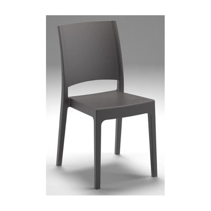 Lot de 4 chaises de jardin FLORA ARETA - 52 x 46 x H 86 cm - Anthracit