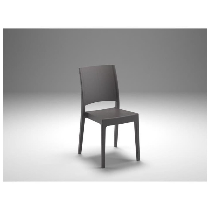 Lot de 4 chaises de jardin FLORA ARETA - 52 x 46 x H 86 cm - Anthracit
