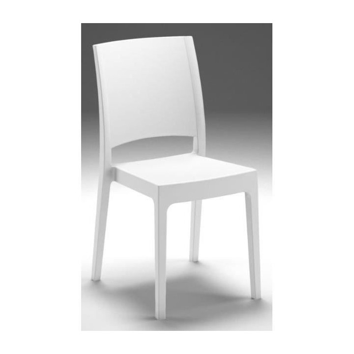 Lot de 4 chaises de jardin FLORA ARETA - 52 x 46 x H 86 cm - Blanc