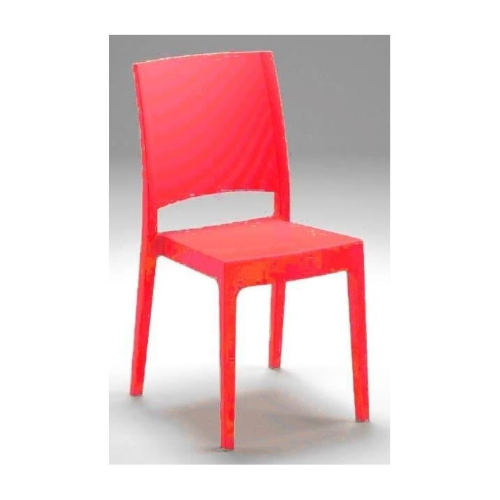 Lot de 4 chaises de jardin FLORA ARETA - 52 x 46 x H 86 cm - Rouge