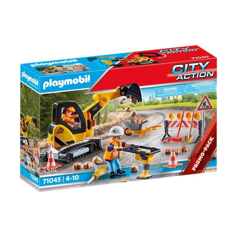 PLAYMOBIL - 71045 - City Action La Construction - Ouvriers de voirie - Promo Pack Ouvrier