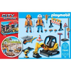 PLAYMOBIL - 71045 - City Action La Construction - Ouvriers de voirie - Promo Pack Ouvrier