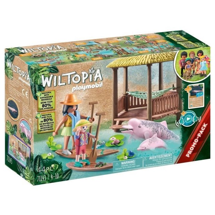 PLAYMOBIL - 71143 - Wiltopia - Paddles et dauphins roses