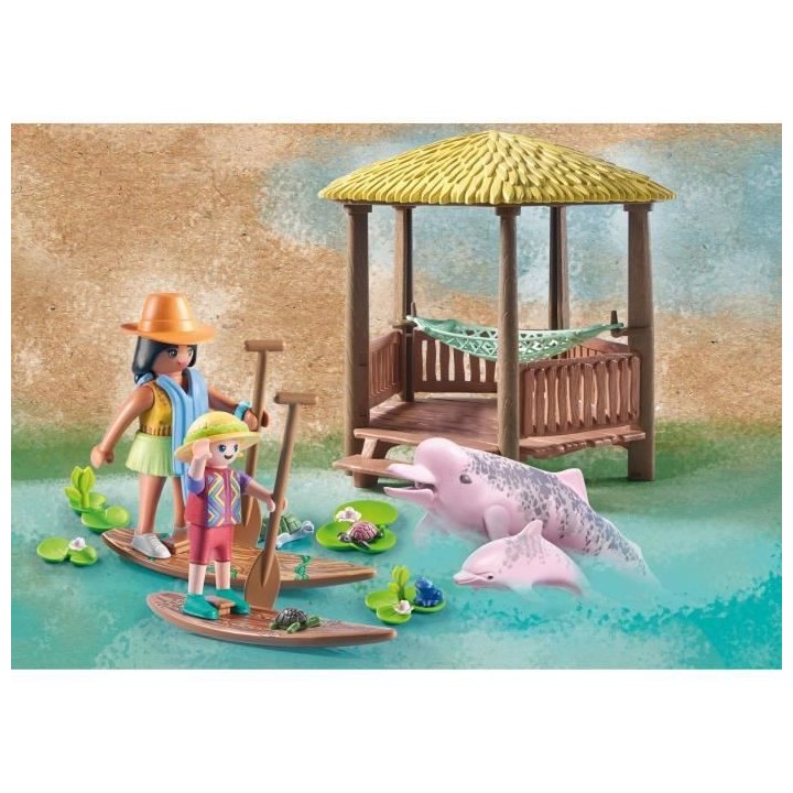 PLAYMOBIL - 71143 - Wiltopia - Paddles et dauphins roses