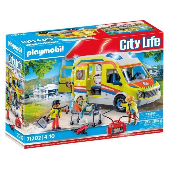 PLAYMOBIL - 71202 - City Action Les Secouristes - Ambulance avec effet