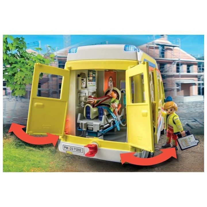 PLAYMOBIL - 71202 - City Action Les Secouristes - Ambulance avec effet