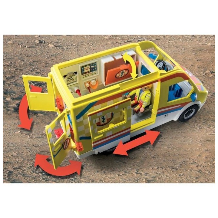 PLAYMOBIL - 71202 - City Action Les Secouristes - Ambulance avec effet