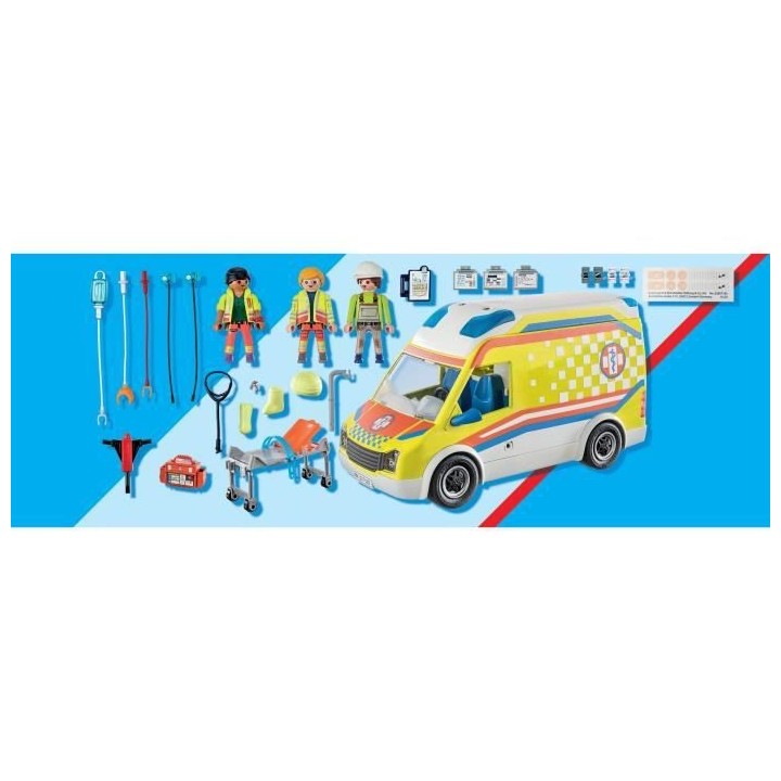 PLAYMOBIL - 71202 - City Action Les Secouristes - Ambulance avec effet