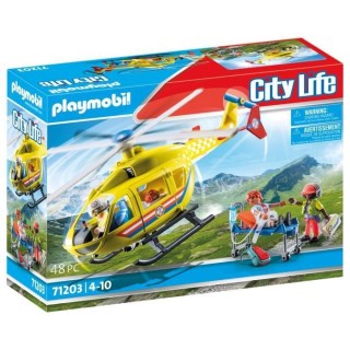 PLAYMOBIL - 71203 - City Action Les Secouristes - Hélicoptere de seco