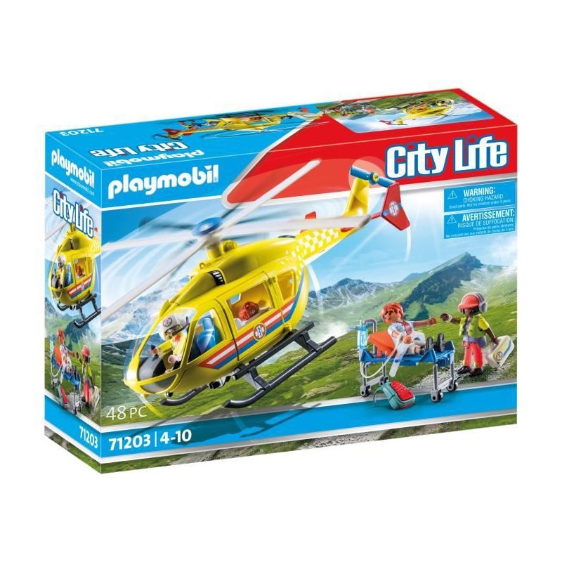 PLAYMOBIL - 71203 - City Action Les Secouristes - Hélicoptere de secours