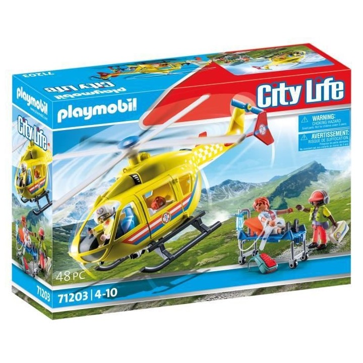 PLAYMOBIL - 71203 - City Action Les Secouristes - Hélicoptere de seco