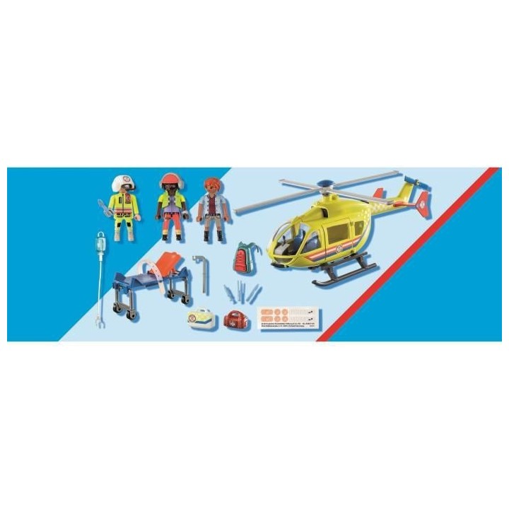 PLAYMOBIL - 71203 - City Action Les Secouristes - Hélicoptere de seco